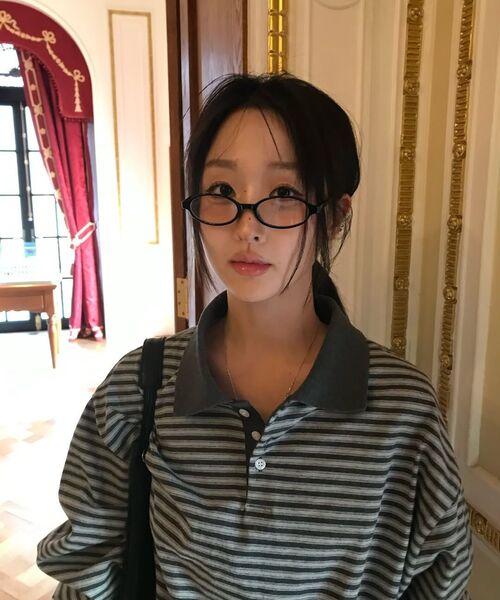 DEHEVE（デヘヴェ）の「Collar Stripe Sweatshirt [Gray]（ポロシャツ・レディース・アッシュグレー・FREE）」の10枚目の写真