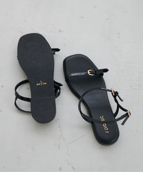 DISCOAT（ディスコート）の「フラットナローラインサンダル（サンダル・レディース・ブラウン/ブラック・LARGE/MEDIUM）」の3枚目の写真