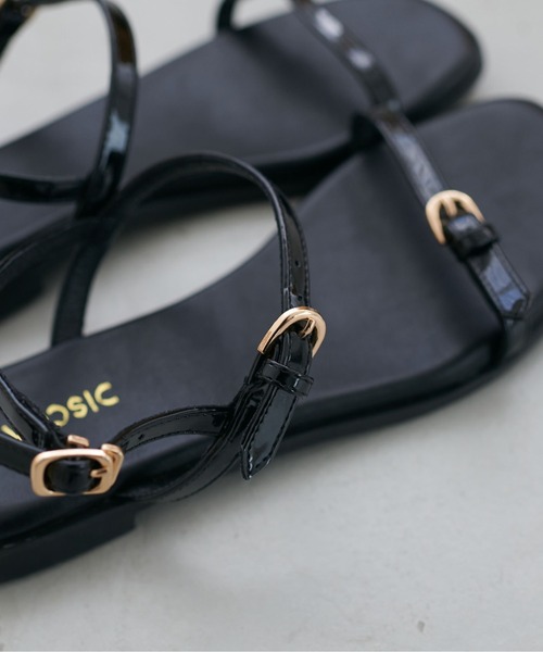 DISCOAT（ディスコート）の「フラットナローラインサンダル（サンダル・レディース・ブラウン/ブラック・LARGE/MEDIUM）」の5枚目の写真