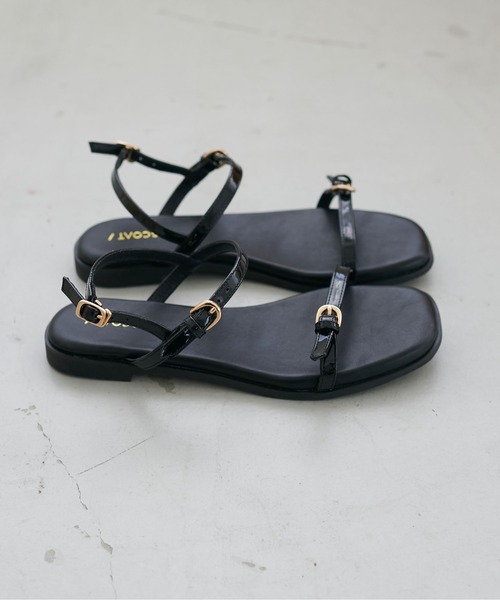 DISCOAT（ディスコート）の「フラットナローラインサンダル（サンダル・レディース・ブラウン/ブラック・LARGE/MEDIUM）」の6枚目の写真