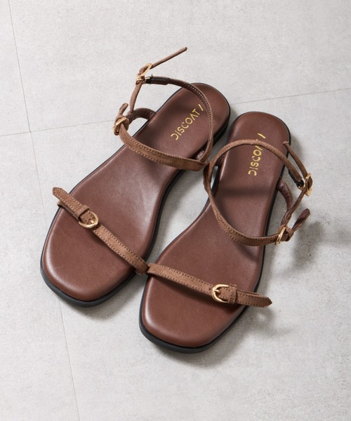 DISCOAT（ディスコート）の「フラットナローラインサンダル（サンダル・レディース・ブラウン/ブラック・LARGE/MEDIUM）」の9枚目の写真