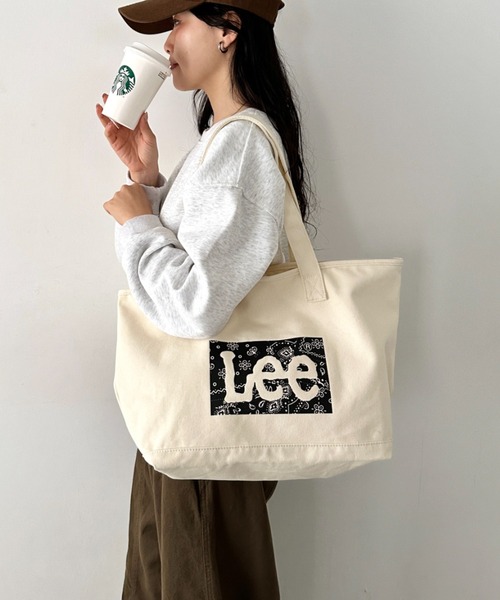 セール】Lee/バンダナ柄 ロゴプリント トートバッグ/A4対応/キャンバス セール】Lee/バンダナ柄 ロゴプリント トートバッグ/A4対応/キャンバス