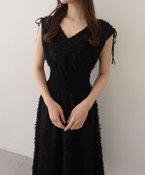 SOELA（ソエラ）の「【INGNI　SOELA】ジャガードフリンジワンピース／WEB限定（ワンピース・レディース・ブラック/アイボリー/ピンク・M）」の14枚目の写真