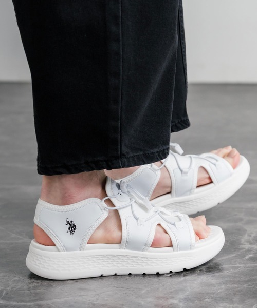 U.S. POLO ASSN.(ユーエスポロアッスン)の「U.S. POLO ASSN. ユーエスポロアッスン ワンポイントロゴ厚底スニーカーサンダル(サンダル・メンズ・ブラック×ホワイト/ホワイト/ライトベージュ/ブラック・24cm/23.5cm/23cm/22.5cm/27cm/26.5cm/26cm/25.5cm/25cm/24.5cm)」の10枚目の写真
