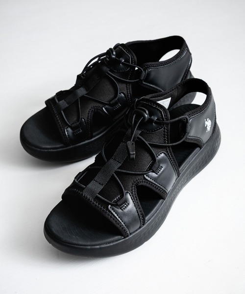 U.S. POLO ASSN.(ユーエスポロアッスン)の「U.S. POLO ASSN. ユーエスポロアッスン ワンポイントロゴ厚底スニーカーサンダル(サンダル・メンズ・ブラック×ホワイト/ホワイト/ライトベージュ/ブラック・24cm/23.5cm/23cm/22.5cm/27cm/26.5cm/26cm/25.5cm/25cm/24.5cm)」の18枚目の写真