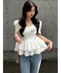 SNIDEL（スナイデル）の「【Chacott】コラボペプラムニットプルオーバー（ニット/セーター）」