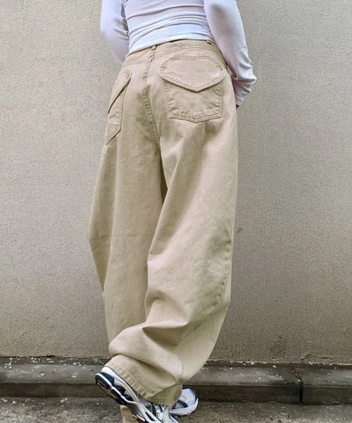 core core(コアコア)の「ハートバックポケットカラーデニムパンツ(デニムパンツ・レディース・ベージュ/ピンク・S/M/L)」の8枚目の写真