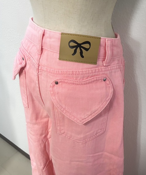 core core(コアコア)の「ハートバックポケットカラーデニムパンツ(デニムパンツ・レディース・ベージュ/ピンク・S/M/L)」の17枚目の写真
