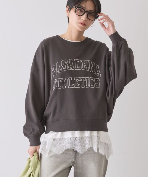 AMERICAN HOLIC（アメリカンホリック）の「カレッジロゴドルマンスウェット（スウェット・レディース・グレー系その他/アイボリー/チャコールグレー・M/L）」の12枚目の写真