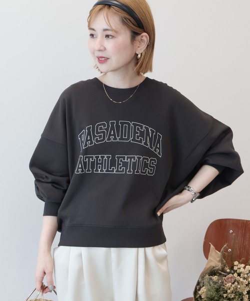 AMERICAN HOLIC（アメリカンホリック）の「カレッジロゴドルマンスウェット（スウェット・レディース・グレー系その他/アイボリー/チャコールグレー・M/L）」の5枚目の写真