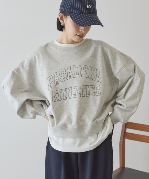 AMERICAN HOLIC（アメリカンホリック）の「カレッジロゴドルマンスウェット（スウェット・レディース・グレー系その他/アイボリー/チャコールグレー・M/L）」の7枚目の写真