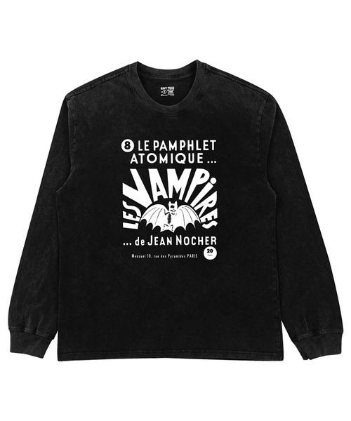 NAVYTEAM(ネイビーチーム)の「LES VAMPIRESピグメントダイングロングTシャツ(Tシャツ/カットソー・レディース・ブラック×ホワイト/ブラック×グレー・1/2/3)」の1枚目の写真