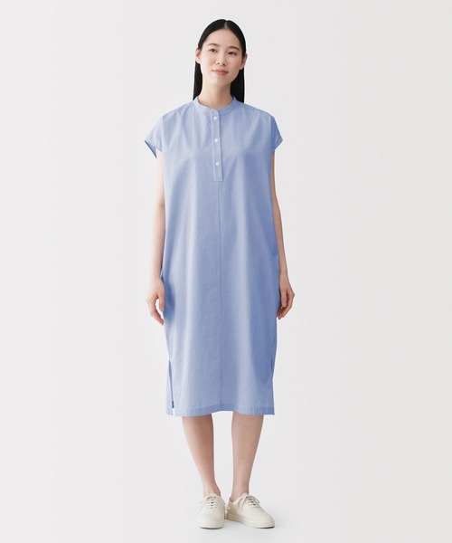 無印良品（ムジルシリョウヒン）の「婦人　涼感　プルオーバーワンピース（ワンピース・レディース・ブラック/グレー系/ブルー系・S/M/L/XL）」の3枚目の写真