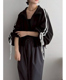 Samansa Mos2（サマンサ モスモス）の「リボンライントラックジャケット（ブルゾン）」