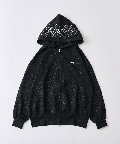 OLIVE des OLIVE（オリーブデオリーブ）の「フードロゴ刺繍キラキラパーカー（ベスト・レディース・オフホワイト/ブラック/ピンク/トップグレー・FREE）」の2枚目の写真