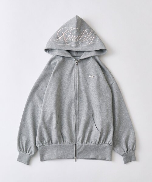 OLIVE des OLIVE（オリーブデオリーブ）の「フードロゴ刺繍キラキラパーカー（ベスト・レディース・オフホワイト/ブラック/ピンク/トップグレー・FREE）」の3枚目の写真