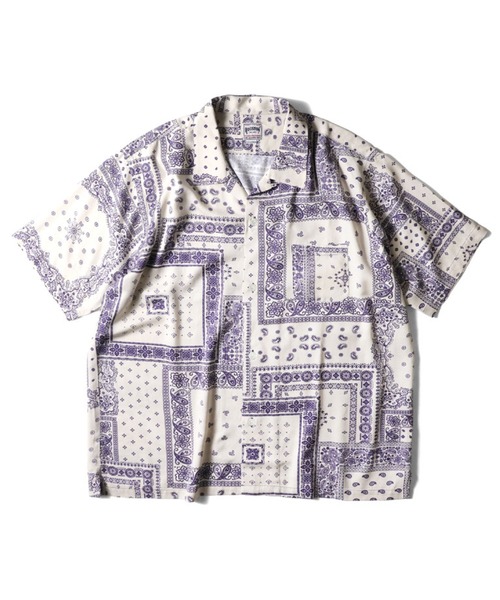 HOUSTON(ヒューストン)の「【26SS新色追加】HOUSTON ヒューストン BANDANA ALOHA SHIRT バンダナ アロハシャツ / 開襟シャツ(シャツ/ブラウス・メンズ・イエローゴールド/ネイビー/ブラック/ナチュラル/ミント/チャコール・M/XXL/XL/L)」の3枚目の写真