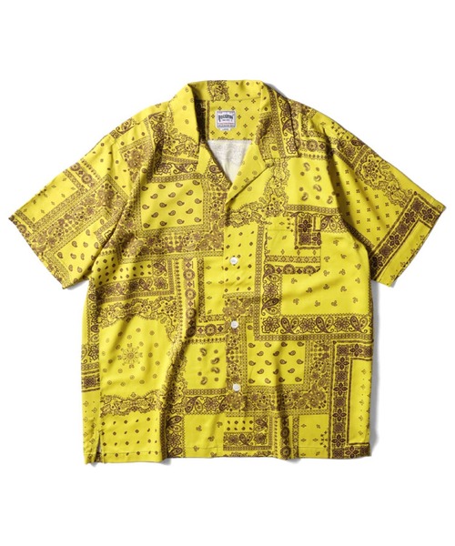 HOUSTON(ヒューストン)の「【26SS新色追加】HOUSTON ヒューストン BANDANA ALOHA SHIRT バンダナ アロハシャツ / 開襟シャツ(シャツ/ブラウス・メンズ・イエローゴールド/ネイビー/ブラック/ナチュラル/ミント/チャコール・M/XXL/XL/L)」の6枚目の写真
