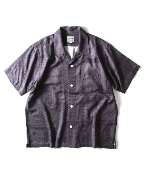 HOUSTON(ヒューストン)の「【26SS新色追加】HOUSTON ヒューストン BANDANA ALOHA SHIRT バンダナ アロハシャツ / 開襟シャツ(シャツ/ブラウス・メンズ・イエローゴールド/ネイビー/ブラック/ナチュラル/ミント/チャコール・M/XXL/XL/L)」の2枚目の写真