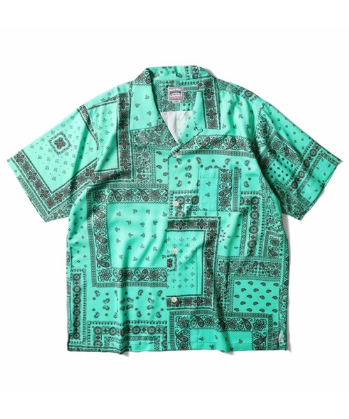 HOUSTON(ヒューストン)の「【26SS新色追加】HOUSTON ヒューストン BANDANA ALOHA SHIRT バンダナ アロハシャツ / 開襟シャツ(シャツ/ブラウス・メンズ・イエローゴールド/ネイビー/ブラック/ナチュラル/ミント/チャコール・M/XXL/XL/L)」の4枚目の写真