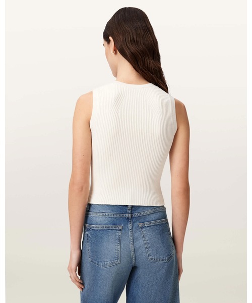 ALLSAINTS(オールセインツ)の「CRUZ ZIP SLIM FIT WAISTCOAT | CRUZ ジップ スリム フィット ウエストコート(ベスト・レディース・ホワイト・XS)」の4枚目の写真