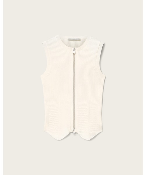 ALLSAINTS(オールセインツ)の「CRUZ ZIP SLIM FIT WAISTCOAT | CRUZ ジップ スリム フィット ウエストコート(ベスト・レディース・ホワイト・XS)」の5枚目の写真