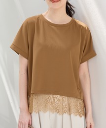 Honeys | 【ハニさら・接触冷感・UVカット・遮熱】裾レーストップス(Tシャツ/カットソー)