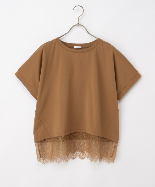 Honeys(ハニーズ)の「【ハニさら・接触冷感・UVカット・遮熱】裾レーストップス(Tシャツ/カットソー・レディース・キャメル/アイボリー/ブラック/ブルーグリーン・L/LL/M/S)」の20枚目の写真