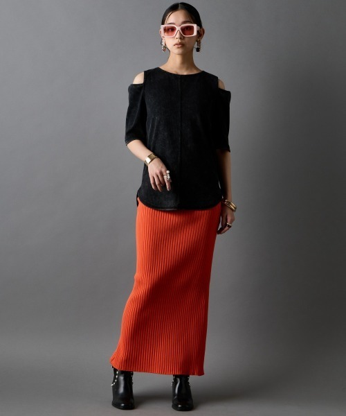 GEVS.（ジェイヴィス）の「オープンショルダーテレコプルオーバー＜大きいサイズ有＞GEVS.（Tシャツ/カットソー・レディース・スミクロ/イエロー・5L/4L/3L/LL/L/M）」の17枚目の写真