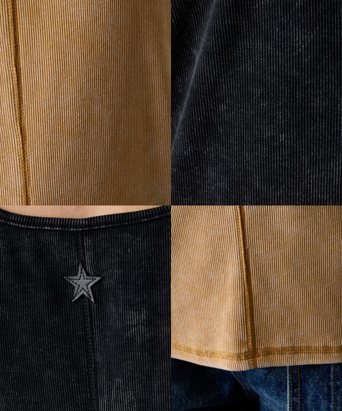 GEVS.（ジェイヴィス）の「オープンショルダーテレコプルオーバー＜大きいサイズ有＞GEVS.（Tシャツ/カットソー・レディース・スミクロ/イエロー・5L/4L/3L/LL/L/M）」の5枚目の写真