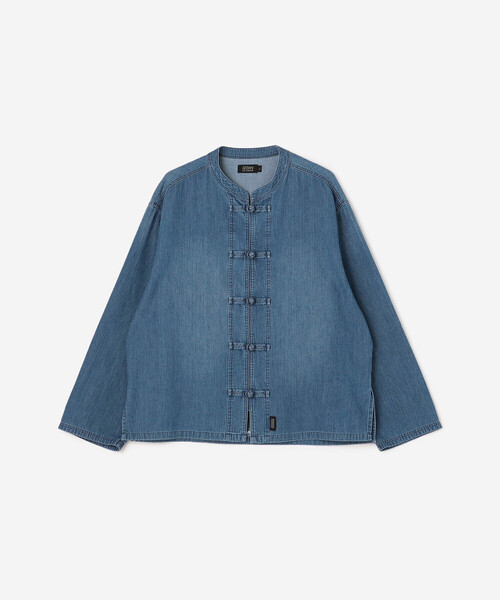 SEDAN ALL-PURPOSE（セダンオールパーパス）の「SEDAN ALL-PURPOSE | ライトデニム カンフーシャツ MEN（シャツ/ブラウス・メンズ・ダークインディゴブルー・M/L/XL）」の2枚目の写真