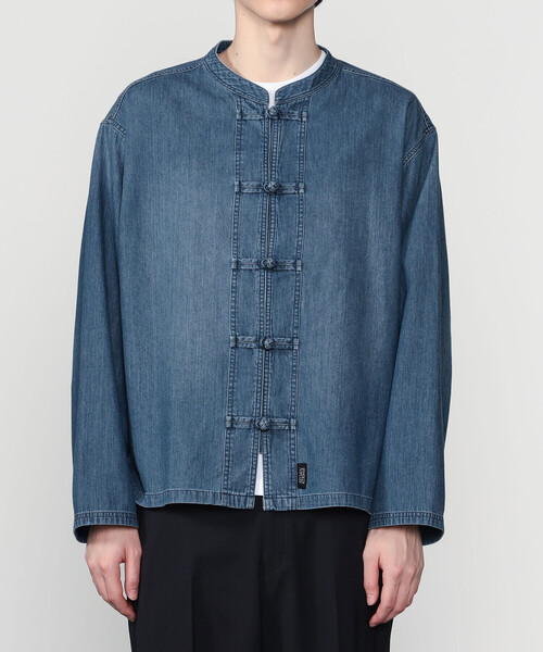 SEDAN ALL-PURPOSE（セダンオールパーパス）の「SEDAN ALL-PURPOSE | ライトデニム カンフーシャツ MEN（シャツ/ブラウス・メンズ・ダークインディゴブルー・M/L/XL）」の9枚目の写真