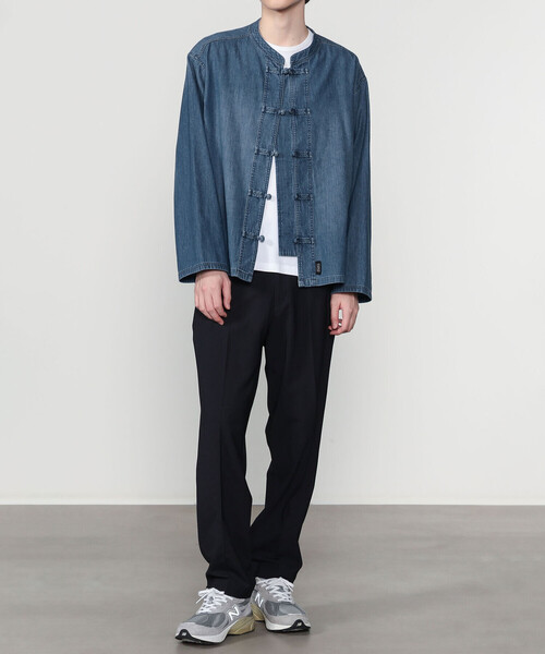 SEDAN ALL-PURPOSE（セダンオールパーパス）の「SEDAN ALL-PURPOSE | ライトデニム カンフーシャツ MEN（シャツ/ブラウス・メンズ・ダークインディゴブルー・M/L/XL）」の5枚目の写真