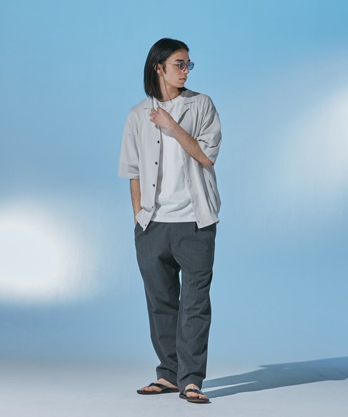 URBAN RESEARCH DOORS（アーバンリサーチドアーズ）の「『UR TECH』 サマシェア ニットカーディガン（カーディガン/ボレロ・メンズ・ネイビー/ベージュ系その他・LARGE/MEDIUM）」の16枚目の写真