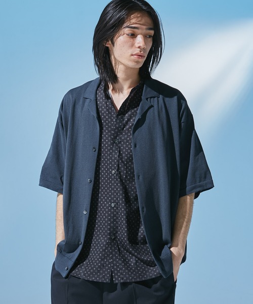 URBAN RESEARCH DOORS（アーバンリサーチドアーズ）の「『UR TECH』 サマシェア ニットカーディガン（カーディガン/ボレロ・メンズ・ネイビー/ベージュ系その他・LARGE/MEDIUM）」の6枚目の写真