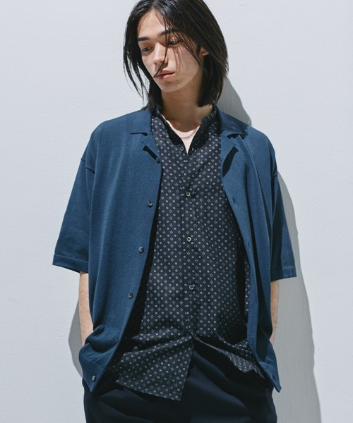 URBAN RESEARCH DOORS（アーバンリサーチドアーズ）の「『UR TECH』 サマシェア ニットカーディガン（カーディガン/ボレロ・メンズ・ネイビー/ベージュ系その他・LARGE/MEDIUM）」の3枚目の写真