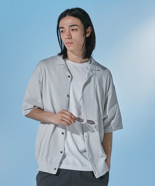 URBAN RESEARCH DOORS（アーバンリサーチドアーズ）の「『UR TECH』 サマシェア ニットカーディガン（カーディガン/ボレロ・メンズ・ネイビー/ベージュ系その他・LARGE/MEDIUM）」の10枚目の写真