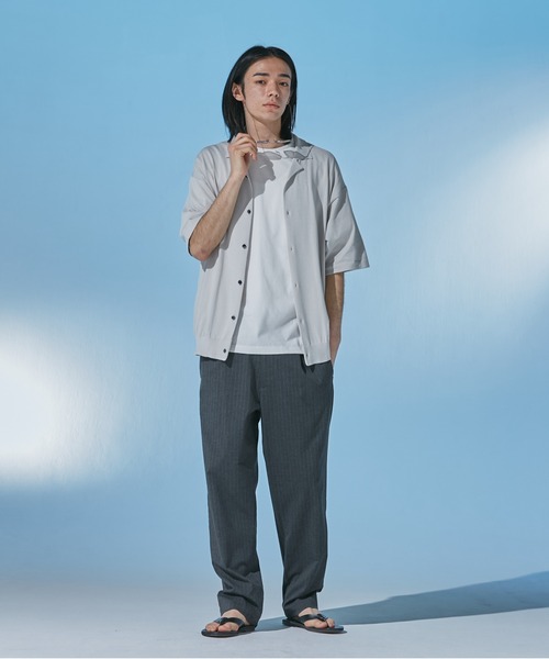 URBAN RESEARCH DOORS（アーバンリサーチドアーズ）の「『UR TECH』 サマシェア ニットカーディガン（カーディガン/ボレロ・メンズ・ネイビー/ベージュ系その他・LARGE/MEDIUM）」の15枚目の写真