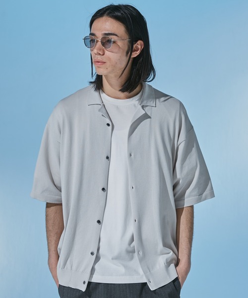 URBAN RESEARCH DOORS（アーバンリサーチドアーズ）の「『UR TECH』 サマシェア ニットカーディガン（カーディガン/ボレロ・メンズ・ネイビー/ベージュ系その他・LARGE/MEDIUM）」の12枚目の写真