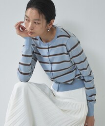 GALLEST（ギャレスト）の「【一部店舗限定】クルーネックボーダーカーディガン（カーディガン/ボレロ）」