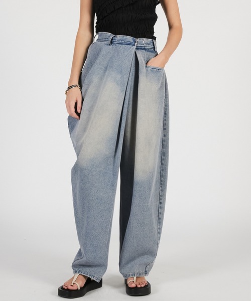 PRANK PROJECT（プランクプロジェクト）の「【2026Summer Pre-Order】アシンメトリードレープパンツ / Asymmetrical Drape Pants（その他パンツ・レディース・ネイビー/ブルー/カーキ・36/38）」の7枚目の写真