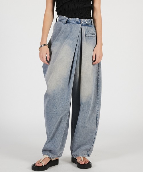 PRANK PROJECT（プランクプロジェクト）の「【2026Summer Pre-Order】アシンメトリードレープパンツ / Asymmetrical Drape Pants（その他パンツ・レディース・ネイビー/ブルー/カーキ・36/38）」の15枚目の写真