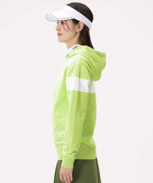New Balance Golf(ニューバランスゴルフ)の「【new balance golf】ゼブラ柄 ニット プルオーバー フーディー (WOMENS)(パーカー・レディース・ブラック/ホワイト/イエロー・MEDIUM/LARGE/SMALL)」の9枚目の写真