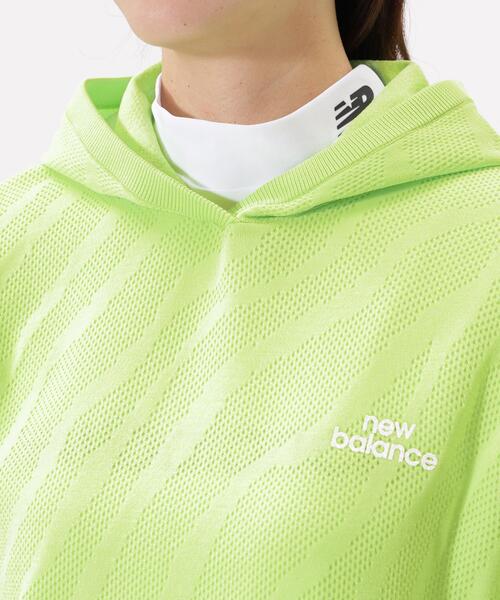 New Balance Golf(ニューバランスゴルフ)の「【new balance golf】ゼブラ柄 ニット プルオーバー フーディー (WOMENS)(パーカー・レディース・ブラック/ホワイト/イエロー・MEDIUM/LARGE/SMALL)」の5枚目の写真
