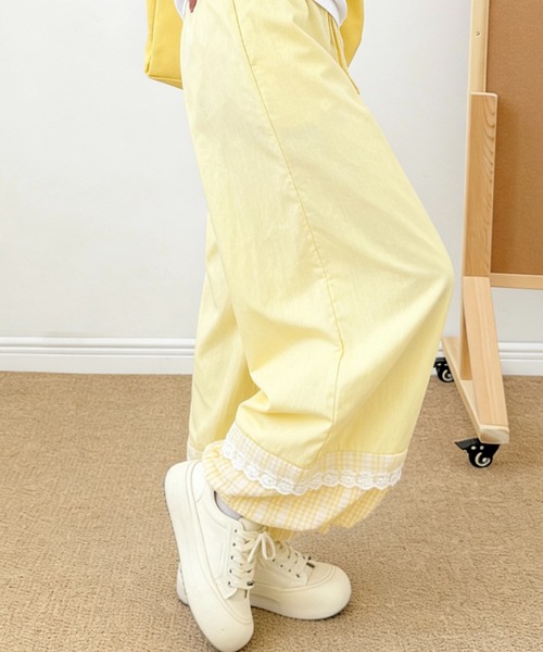 SHOUYO(ショウヨウ)の「レース切替 ワイドイージーパンツ(その他パンツ・レディース・グリーン・M)」の7枚目の写真