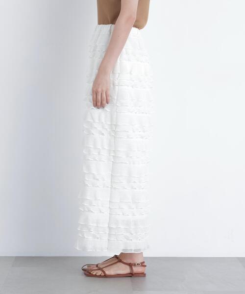 N.(N. Natural Beauty Basic)(エヌエヌナチュラルビューティーベーシック)の「フリルティアードナロースカート(スカート・レディース・オフホワイト/ブラック・P/S/MEDIUM)」の20枚目の写真