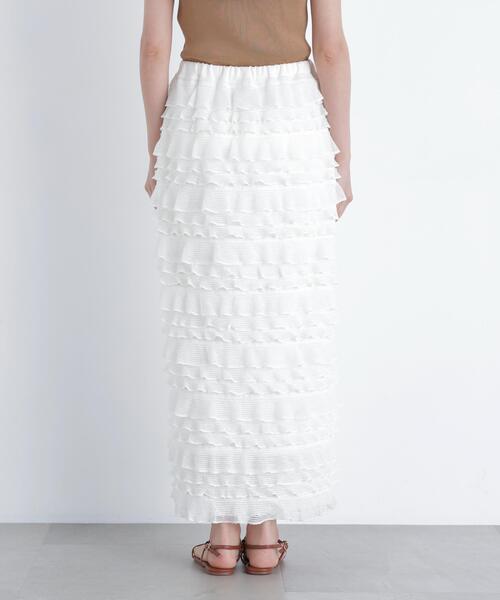 N.(N. Natural Beauty Basic)(エヌエヌナチュラルビューティーベーシック)の「フリルティアードナロースカート(スカート・レディース・オフホワイト/ブラック・P/S/MEDIUM)」の21枚目の写真