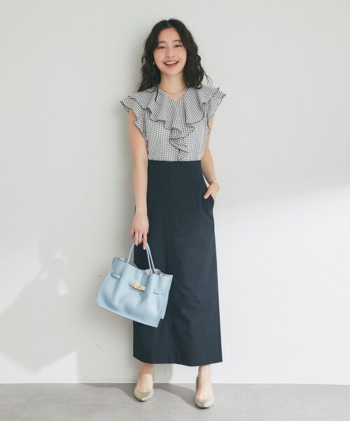 La boutique BonBon(ラブティックボンボン)の「【モテ女子の味方】サテンサッカーラッフルブラウス(シャツ/ブラウス・レディース・ホワイト/サックスブルー/ブラック・FREE)」の18枚目の写真
