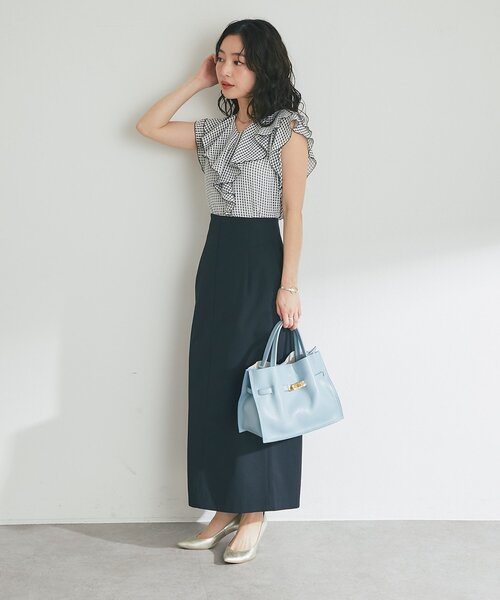 La boutique BonBon(ラブティックボンボン)の「【モテ女子の味方】サテンサッカーラッフルブラウス(シャツ/ブラウス・レディース・ホワイト/サックスブルー/ブラック・FREE)」の19枚目の写真