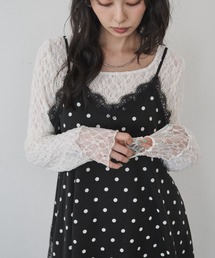 Anclear oui（アンクリアウィ）の「サテンレースキャミチュニック（キャミソール）」